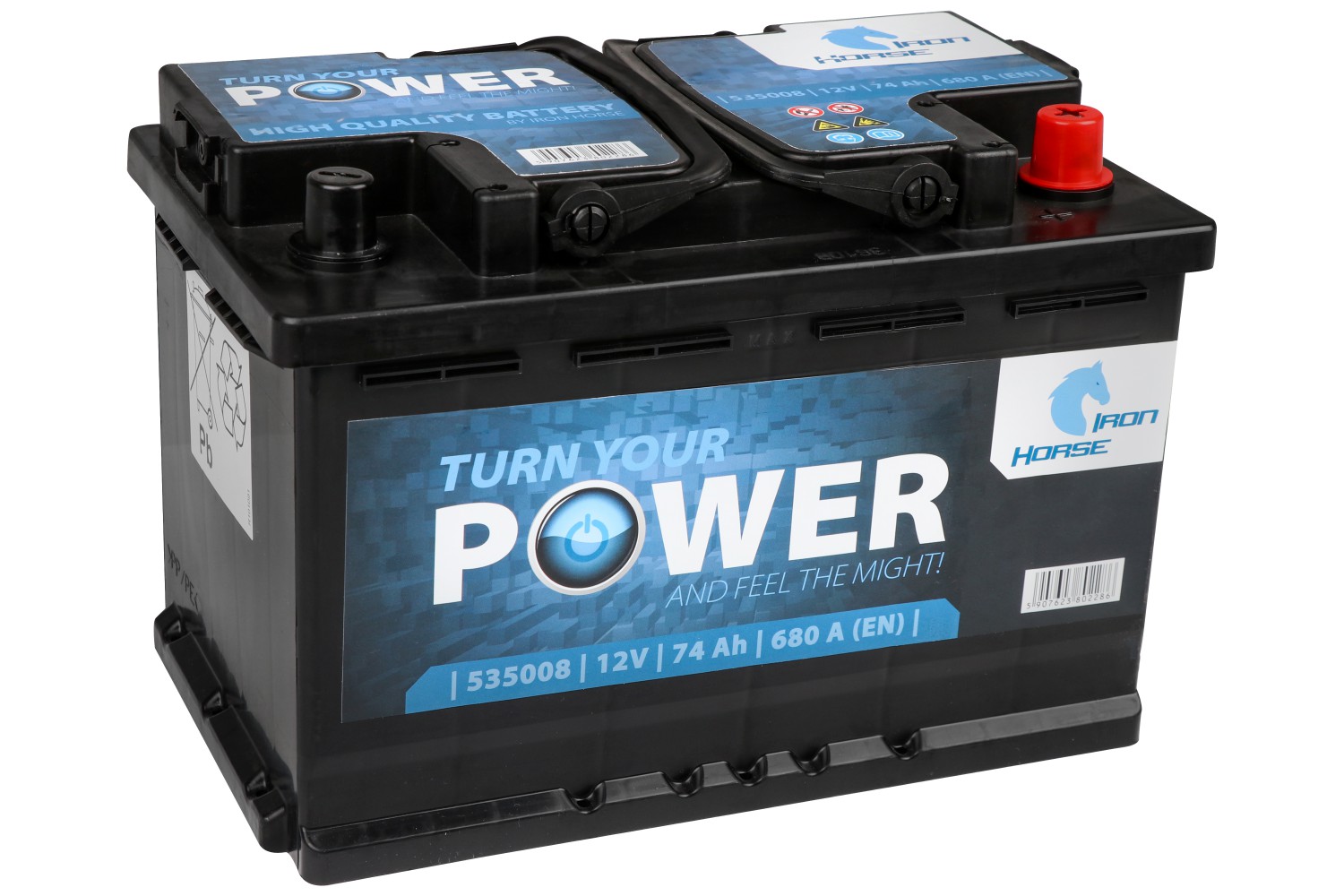 АКУМУЛЯТОРНА БАТАРЕЯ IRON HORSE НА РІДКОМУ ЕЛЕКТРОЛІТІ ВИКОРИСТОВУЮТЬСЯ ДЛЯ ЗАПУСКУ ПОРШНЕВИХ ДВИГУНІВ 12V 74AH 680A